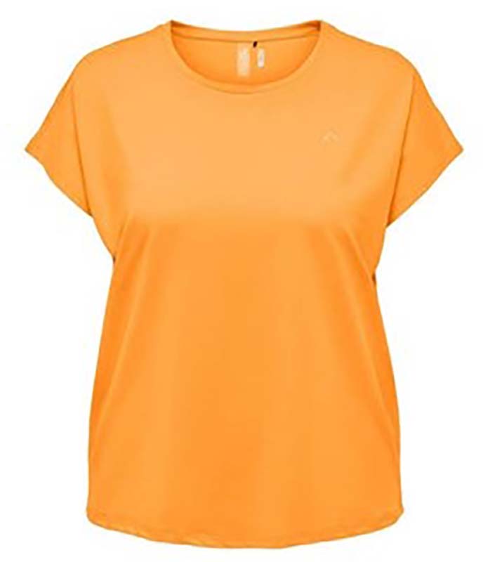 ONLY PLAY ONPAUBREE SS LOOSE TRAIN SHIRT -CURVY - DAMES SPORTSHIRT - BLAZING ORANGE - MAAT 40-42