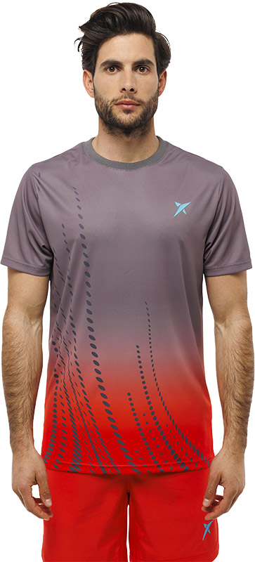 Drop Shot padel shirt camiseta noas - grijs/rood - maat M