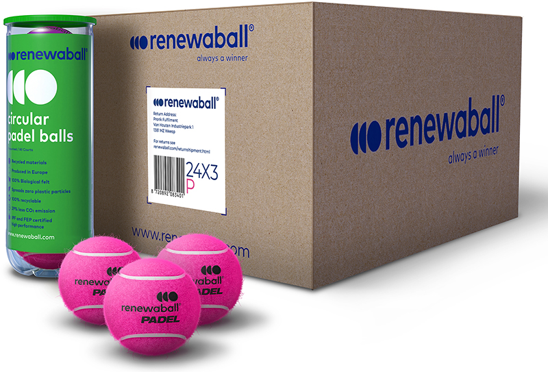 Renewaball - box 24x3 pink padel balls